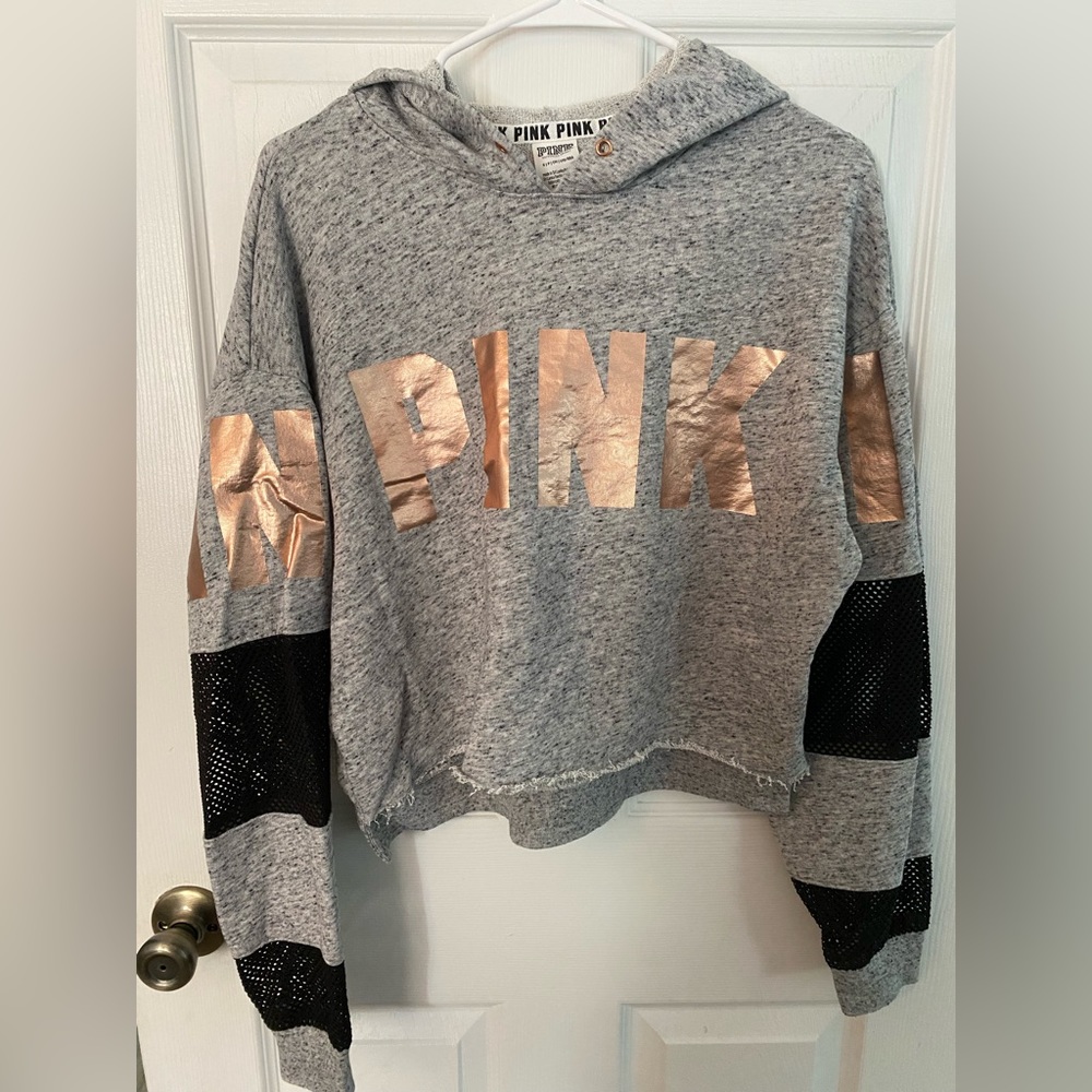 PINK crop top sweatshirt hoodie